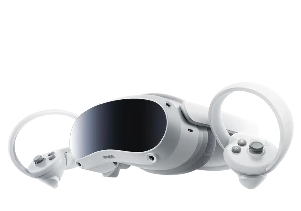 Casque PICO 4 présenté pour illustrer sa compatibilité avec une valise de transport pour casques VR.