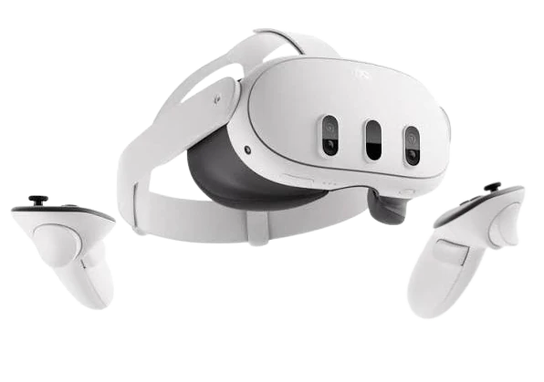 Casque Meta Quest 3 présenté pour illustrer son rangement dans une valise de transport personnalisée pour équipements de réalité virtuelle.